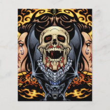 Skulls, Vampires and Bats Gothic Design by Al Rio Custom Flyer