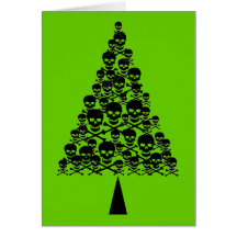 Skully Xmas Tree Greeting Card