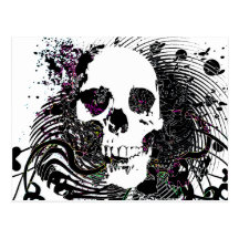 skullz. straight twisted arrows. post card
