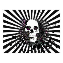 skullz. twisted arrows. postcard