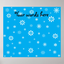 Sky blue and white snowflake print