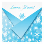 Sky Blue and White Snowflakes Wedding Invitation