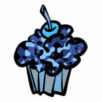 sky blue camouflage cupcake photo cut outs