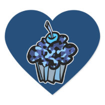 sky blue camouflage cupcake sticker
