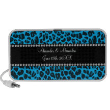 Sky blue leopard print wedding favors speaker system