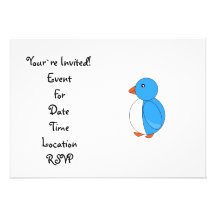 Sky blue penguin personalised announcement