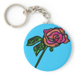 Sky blue rose keychain