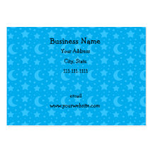 sky blue stars and moon patterns business card template