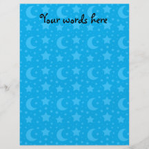 sky blue stars and moon patterns personalized flyer