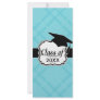 sky blue tartan plaid graduation grad rack card template
