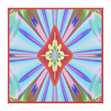 Sky Blue with a Pop of Red Wrapped Canvas Gallery Wrapped Canvas