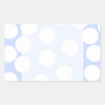 Sky blue with large white dots. Custom Rectangular Sticker