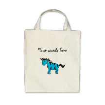Sky blue zebra canvas bags