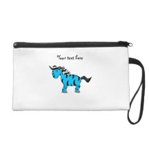 Sky blue zebra wristlet purses