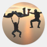 Sky Diving Round Stickers