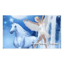 Sky Faerie Asparas and Unicorn Business Card Templates