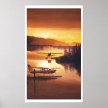 "Sky Harbour" Float Plane Watercolor Poster