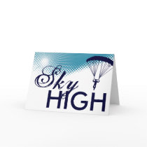 sky high skydiver greeting cards