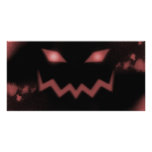 SKY JACK Pumpkin Jack-o-Lantern Face Red Photo Greeting Card