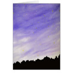 Sky Mountain Night Background Greeting Cards