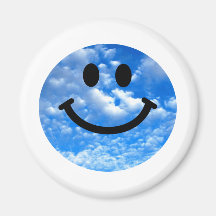 Sky Smiley Refrigerator Magnet