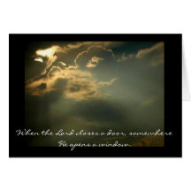 sky, When the Lord closes a door, somewhere He ... Greeting Card