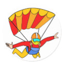 Skydive Red Yello Parachute stickers