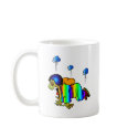 Skydiver falling with closed parachute - oh mugs