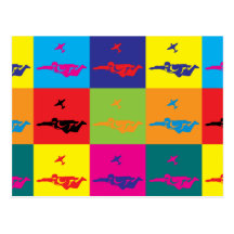 Skydiving Pop Art Postcards