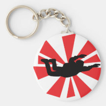 skydiving skydiver icon key chains