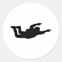 skydiving skydiver icon round sticker