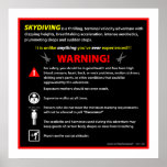SKYDIVING Theme Park Warning Sign Print