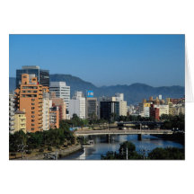 Skyline of Hiroshima, Japan Greeting Card