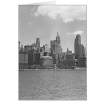 Skyline of Manhattan New York USA B&W cards