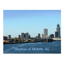 Skyline of Mobile, AL Postcard