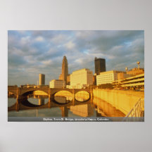 Skyline, Town St. Bridge, Lincoln-LeVeque, Columbu Posters