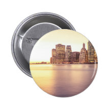 Skyscraper Skyline - New York City Sunset Buttons