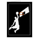 Slam Dunk Basketball Player - White Silhouette Greeting Cards