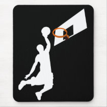 Slam Dunk White  Silhouette Mouse Pads