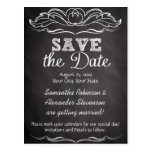 Slate Chalkboard Wedding Save the Date Postcard