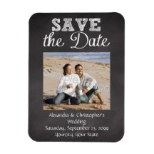 Slate Chalkboard Wedding Save the Date Vinyl Magnet