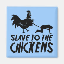Slave to the chickens fridge magnets