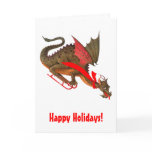 Sledding Dragon Happy Holidays cards
