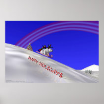 Sledding Elves Posters