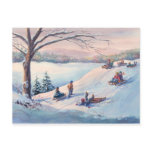 SLEDS, KIDS & SNOW by SHARON SHARPE postcards