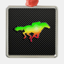 Sleek Horse Racing Christmas Ornament