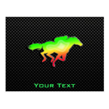 Sleek Horse Racing Post Card