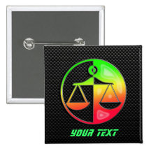 Sleek Justice Scales Pinback Buttons