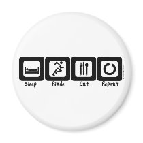 Sleep Blade Eat Repeat Refrigerator Magnets