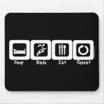 Sleep Blade Eat Repeat Mouse Pad